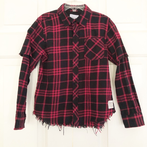3/$15 Girls Joes Jeans plaid L/S button down - Picture 1 of 8